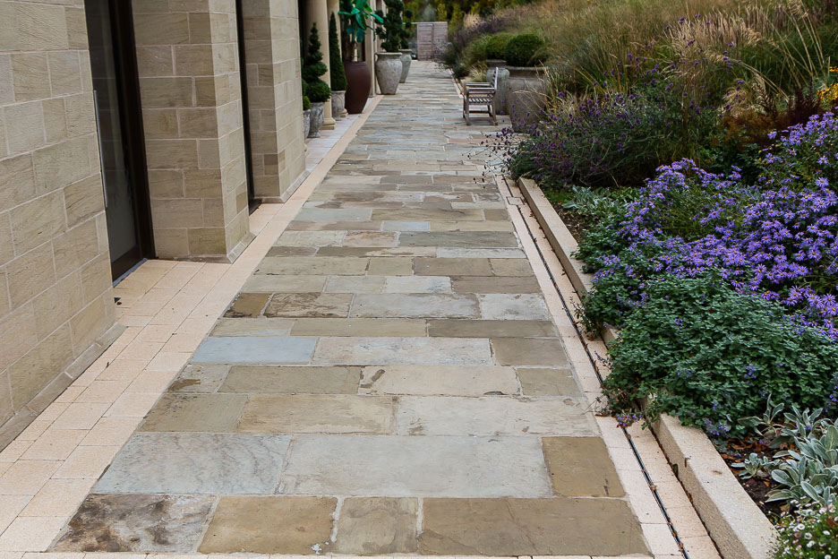 Professional bespoke natural stone flooring professionally installed at a Luxury Hotel in Yorkshire