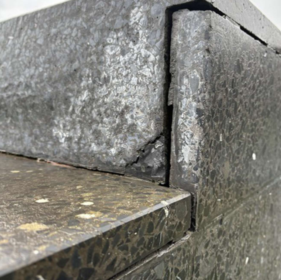 Broken stair tile requiring repair at Family home in Aylesbury